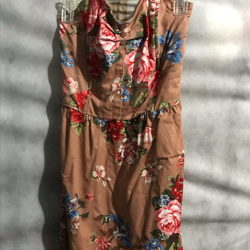 Floral summer tube top dress